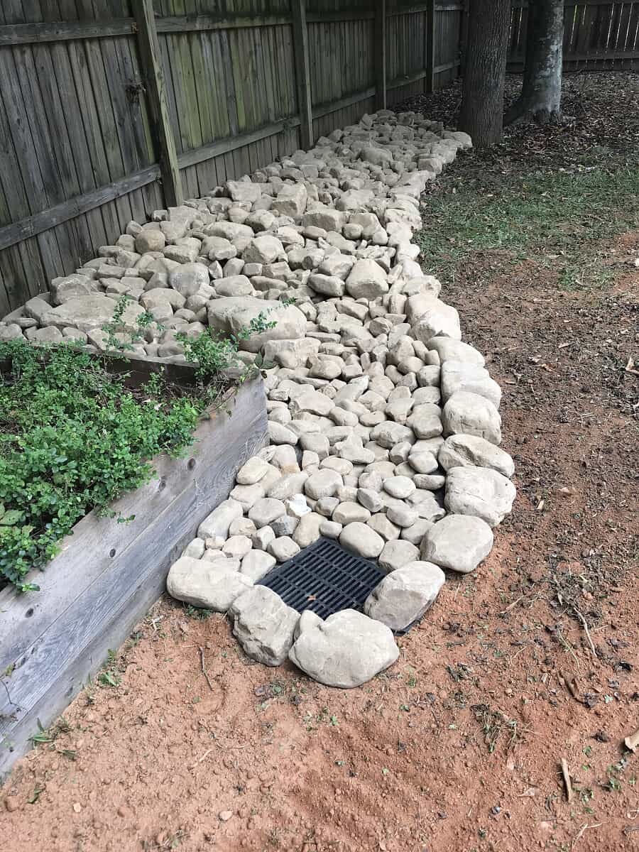 Suwanee Backyard drainage solution dry creek beds